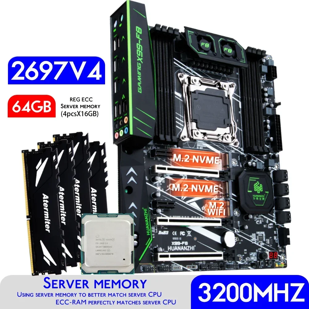 Płyta główna HUANANZHI X99 F8  – 64Gb Ddr4 Ecc Reg 3200Mhz recenzja i cena